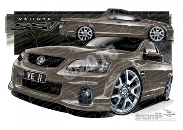 HOLDEN VE II SS V REDLINE UTE ATLO GREY A1 FRAMED PRINT (HC473)