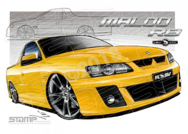 HSV Maloo VZ VZ MALOO R8 DEVIL YELLOW A1 FRAMED PRINT (V104B)