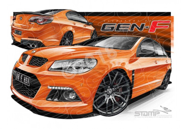 HSV F SERIES SV CLUBSPORT R8 FANTALE A1 FRAMED PRINT (V352)