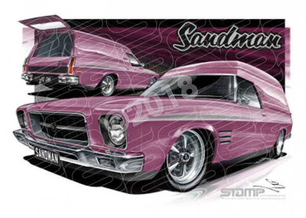HOLDEN SANDMAN HQ PANEL VAN ORCHID METALLIC A1 FRAMED PRINT (HC400B)