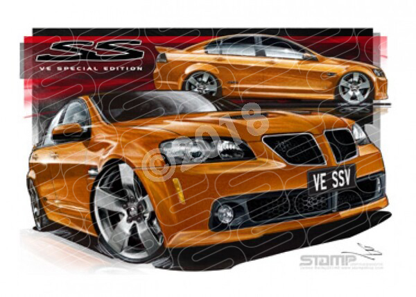 Commodore VE VE SSV G8 SEDAN WILD FIRE A1 FRAMED PRINT (HC381)