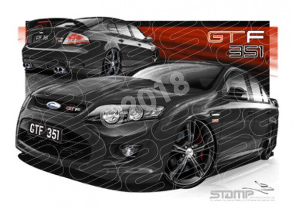 FPV FG GTF 351 GTF FG SILHOUETTE BLACK DECALS A1 FRAMED PRINT (FV351)