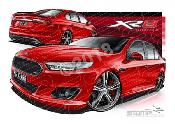 XR8 FG X XR8 FALCON FGX XR8 EMPEROR RED A1 FRAMED PRINT (FT371)