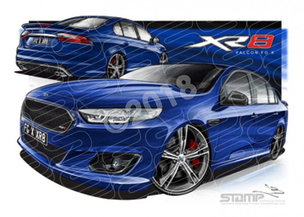 XR8 FG X XR8 FALCON FGX XR8 VANISH BLUE A1 FRAMED PRINT (FT375)