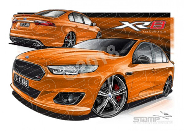 XR8 FG X XR8 FALCON FGX XR8 VICTORY GOLD A1 FRAMED PRINT (FT377)