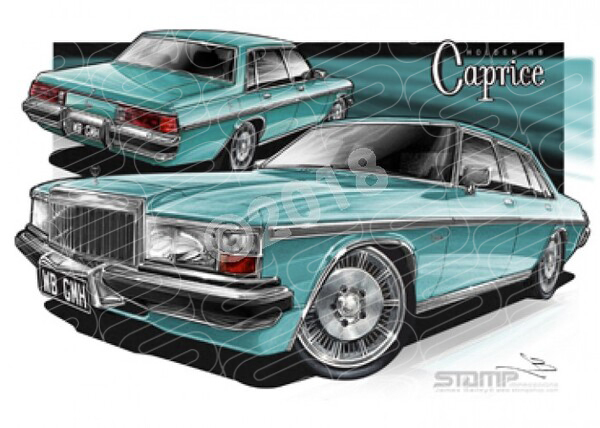 Statesman WB WB STATESMAN CAPRICE MIST GREEN A1 FRAMED PRINT (HC792)