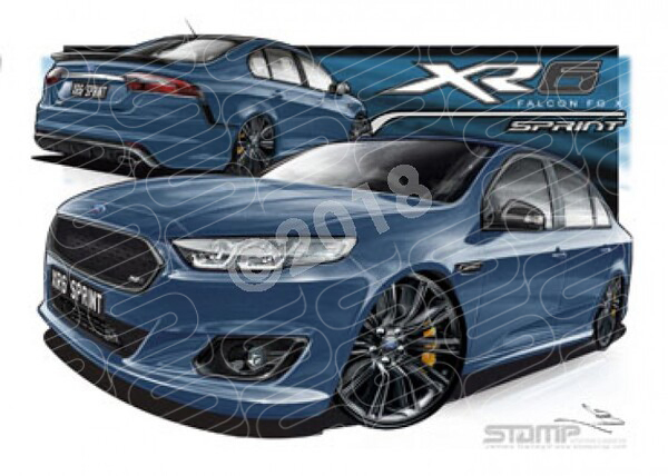 XR6 FG X XR6 SPRINT FG X XR6 SPRINT AERO BLUE A1 FRAMED PRINT (FT422)