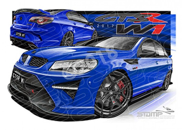HSV GTSR W1 SLIPSTREAM BLUE A1 FRAMED PRINT HOLDEN STOMP CAR ART