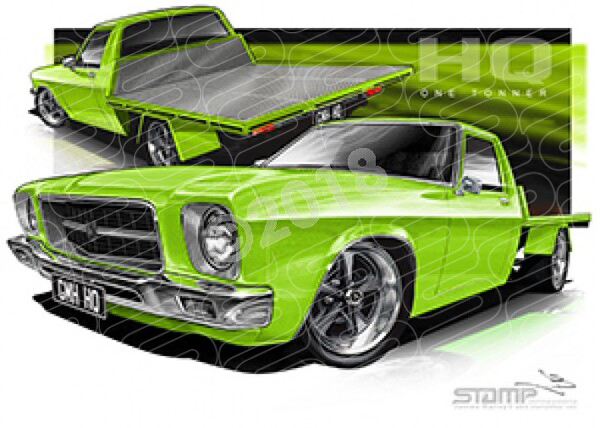 Holden HQ One Tonner GREEN A1 FRAMED PRINT (HC952)