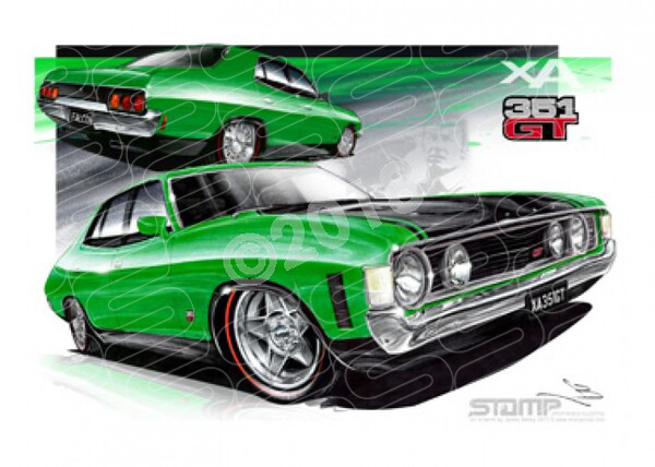 FORD XA GT FALCON SEDAN CALYPSO A1 FRAMED PRINT (FT087)