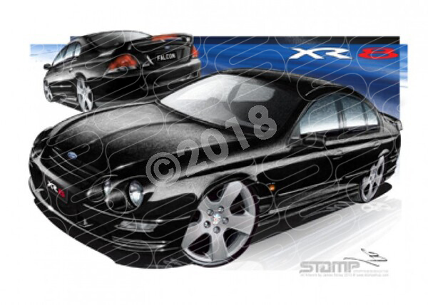 XR8 AU XR8 AU XR8 FALCON SEDAN BLACK A1 FRAMED PRINT (FT114)