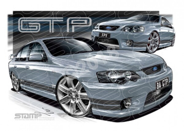 FPV BA GT BA GT-P MECURY BLACK STRIPES A1 FRAMED PRINT (FV007)