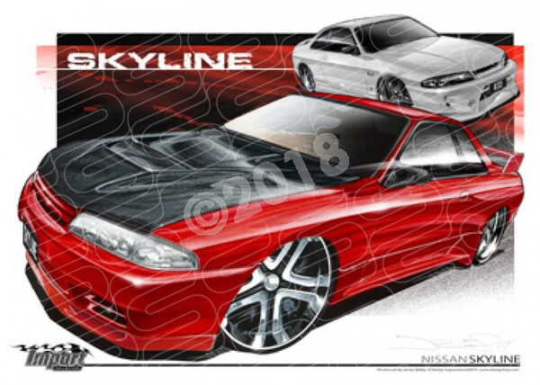 Imports Nissan R32/R33 SKYLINE A1 FRAMED PRINT (S028)