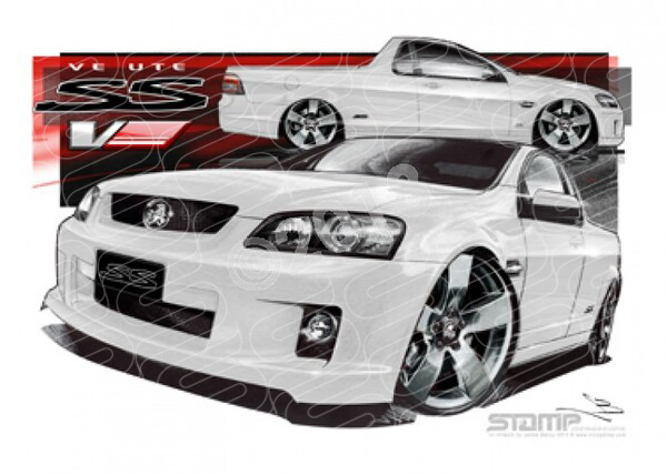 HOLDEN VE SSV UTE HERON WHITE A1 FRAMED PRINT (HC170V)