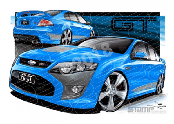 FPV FG GT FG GT NITRO SILVER STRIPES A1 FRAMED PRINT (FV052)