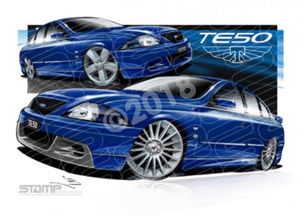 Tickford TE50 I/II GALAXY BLUE A1 FRAMED PRINT (FT184D)