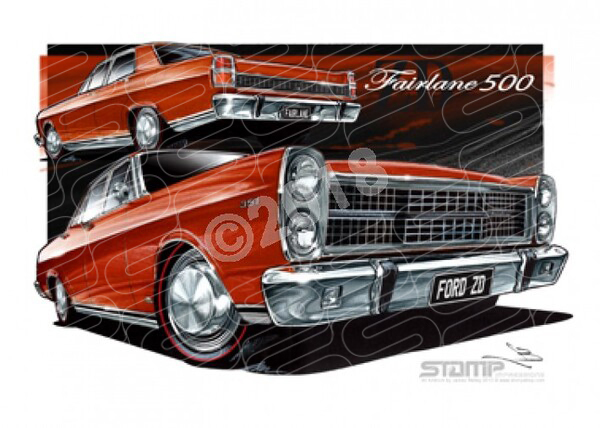 FAIRLANE 500 1971 ZD FORD 500 FAIRLANE BRONZE WINE A1 FRAMED PRINT (FT201F)