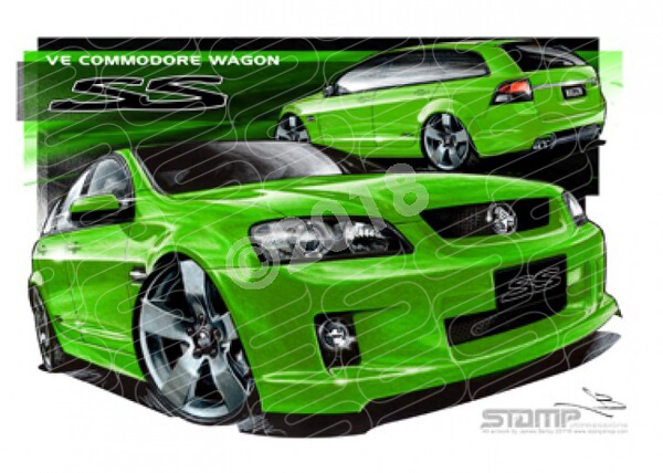 Commodore VE VE SS WAGON ATOMIC A2 FRAMED PRINT (HC210D)