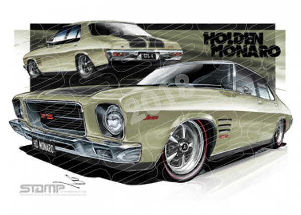 HOLDEN MONARO HQ GTS4 CHAMPAGNE A2 FRAMED PRINT (HC257)