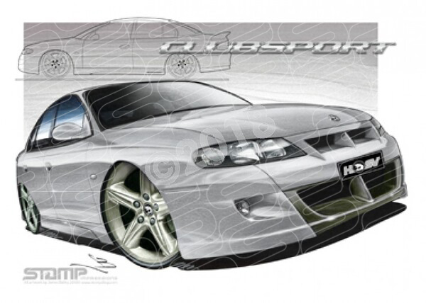 HSV VX CLUBSPORT ORION FROST SILVER A2 FRAMED PRINT (V044)