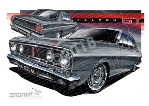 FORD XT GT FALCON STRATOSPHERE GREY A2 FRAMED PRINT (FT067E)