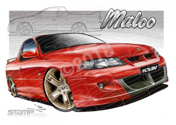 HSV VU MALOO UTE RED HOT A2 FRAMED PRINT (V060)