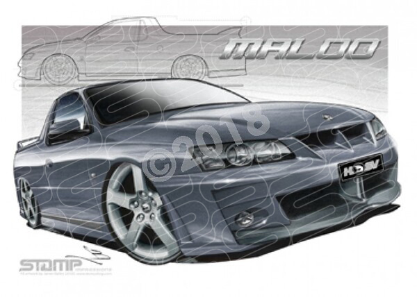 HSV VY MALOO UTE GREY A2 FRAMED PRINT (V067)