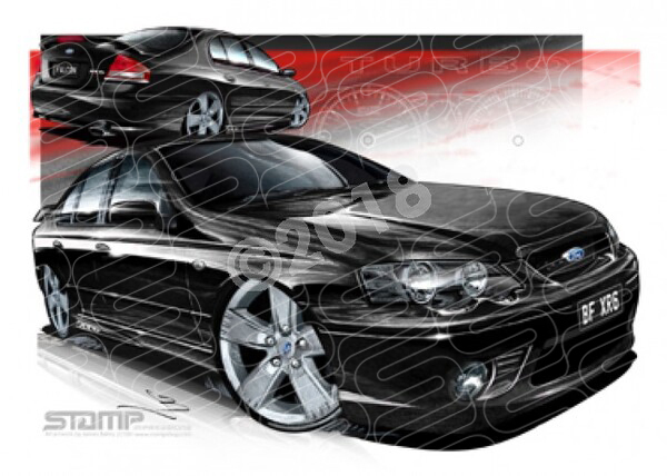 XR6 BF XR6 BF XR6 TURBO SILHOUETTE A2 FRAMED PRINT (FT238)