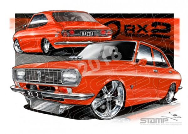 Imports Mazda RX2 RED A2 FRAMED PRINT (S010C)