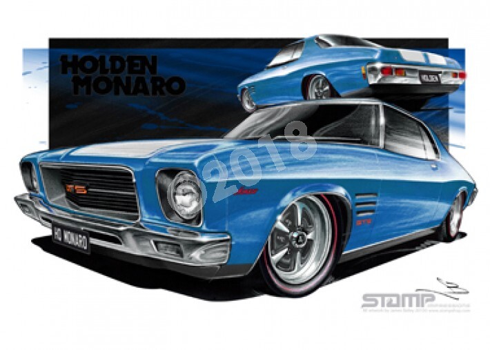 Monaro HQ HQ MONARO AZURE BLUE A2 FRAMED PRINT (HC79Q)