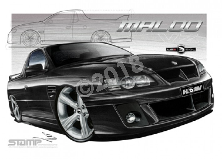 HSV Maloo VZ VZ MALOO UTE PHANTOM BLACK A2 FRAMED PRINT (V096)