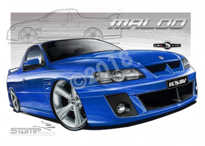 HSV Maloo VZ VZ MALOO UTE BARBADOS BLUE A2 FRAMED PRINT (V097)