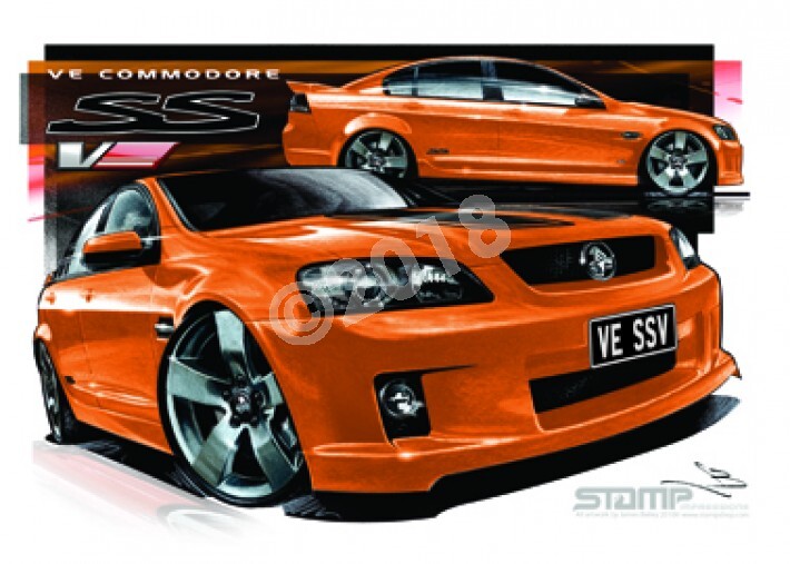 Commodore VE VE SSV WILDFIRE STRIPE A2 FRAMED PRINT (HC329A)