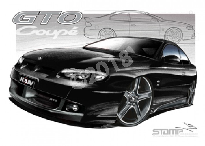 HSV Coupe GTO COUPE PHANTOM BLACK A2 FRAMED PRINT (V109)