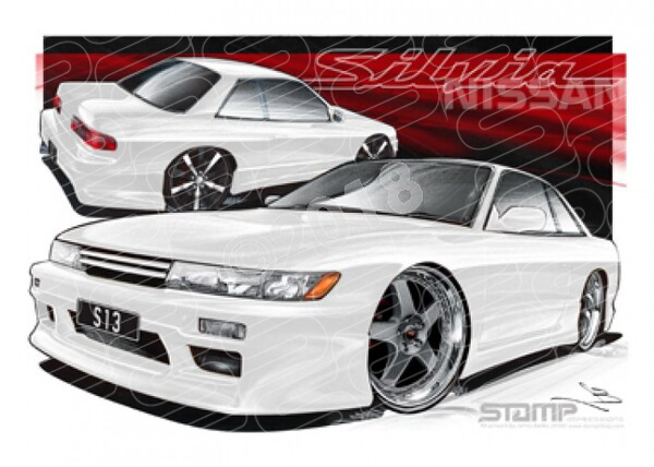 Imports Nissan S13 SILVIA WHITE A2 FRAMED PRINT (S065)