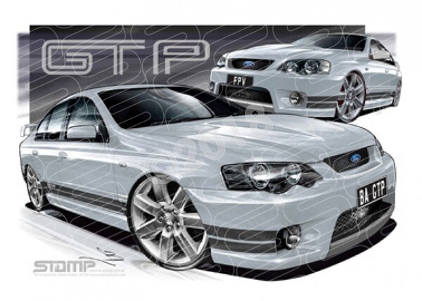 FPV BA GT BA GT-P LIGHTNING STRIKE BLACK STRIPES A2 FRAMED PRINT (FV010G)