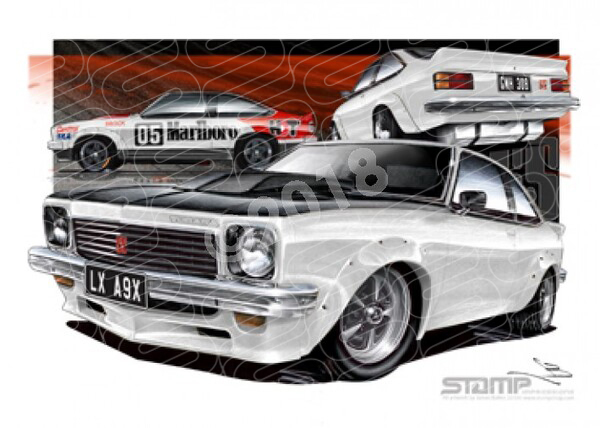 HOLDEN TORANA A9X COTILLION WHITE A2 FRAMED PRINT (HC58)