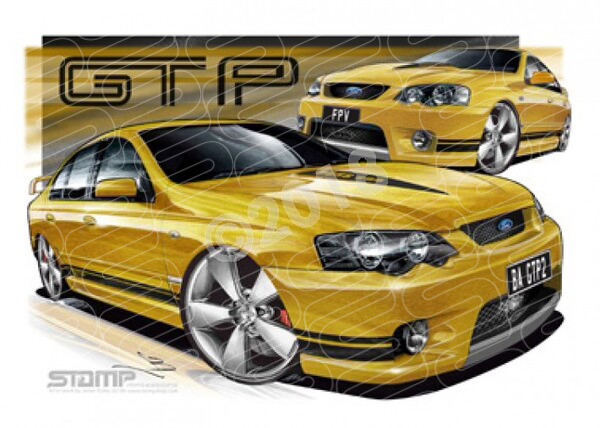 FPV BA MKII GT-P ACID RUSH BLACK STRIPES A2 FRAMED PRINT (FV020B)