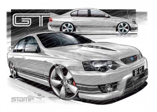 FPV BF GT BF GT LIGHTNING STRIKE BLACK STRIPES A2 FRAMED PRINT (FV026H)