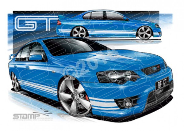 FPV BF GT BF GT NEO WHITE STRIPES A2 FRAMED PRINT (FV026K)