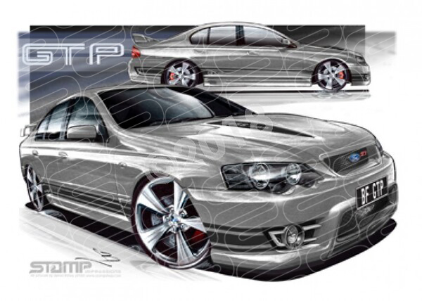 FPV BF GT BF GT-P MECURY BLACK STRIPES A2 FRAMED PRINT (FV027)