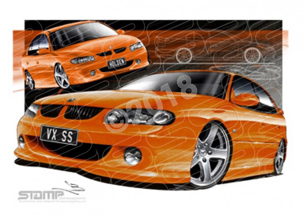 HOLDEN VX SS COMMODORE TIGER MICA A2 FRAMED PRINT (HC10D)