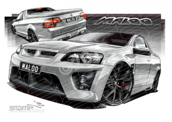 HSV Maloo VE VE MALOO BLACK WHEELS A2 FRAMED PRINT (V134B)