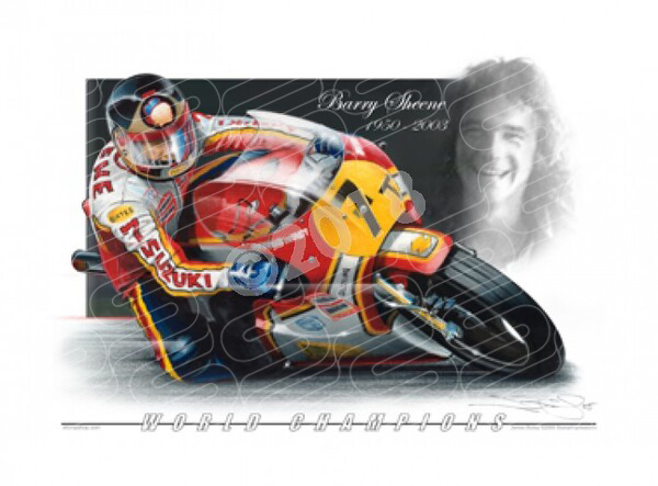 World Champions BARRY SHEENE 500CC GRAND PRIX WORLD CHAMPION A2 FRAMED PRINT (W08)