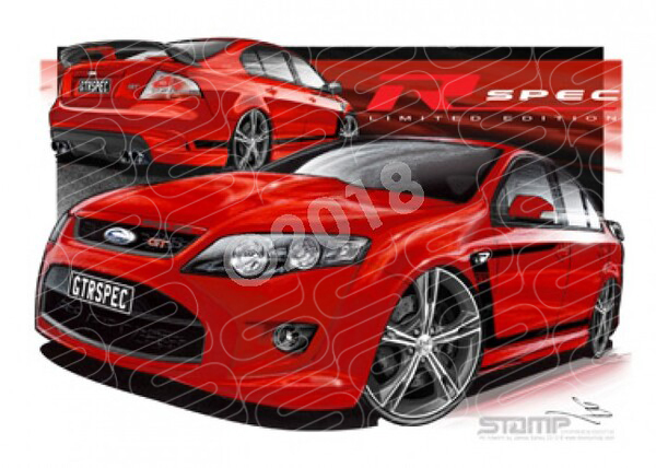 FPV FG R SPEC FG GT R SPEC VIXEN RED / BLACK A2 FRAMED PRINT (FV332)