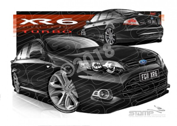 XR6 FG MK II XR6 FG II XR6 TURBO 19 BLACK A2 FRAMED PRINT (FT402W)