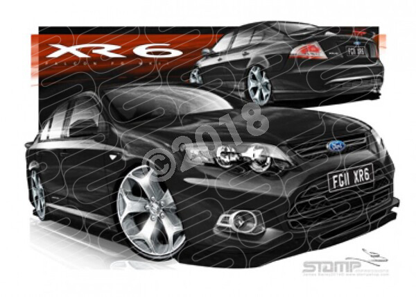 XR6 FG MK II XR6 FG II XR6 BLACK A2 FRAMED PRINT (FT402N)