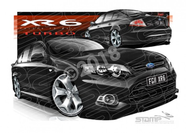 XR6 FG MK II XR6 FG II XR6 TURBO BLACK A2 FRAMED PRINT (FT402)