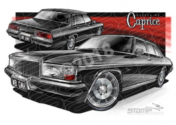 Statesman WB WB STATESMAN CAPRICE TUXEDO BLACK A2 FRAMED PRINT (HC797)