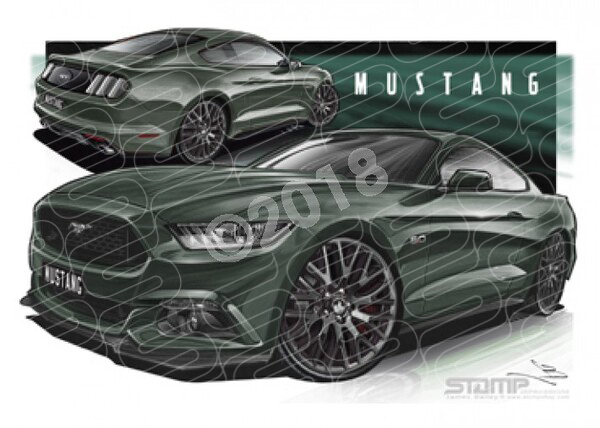 Mustang 2016 GT GUARD A2 FRAMED PRINT (FT357)